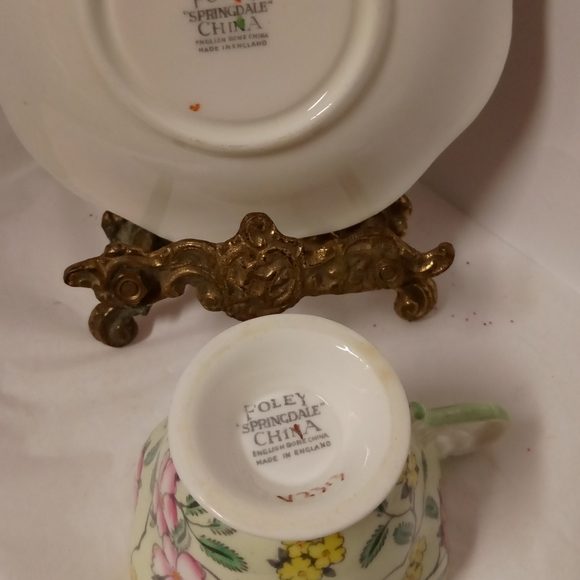 Vintage Foley Springdale Tea Cup & Saucer, Fine China Replacements England - Picture 5 of 6